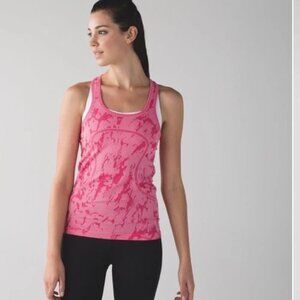 Lululemon Swiftly Tech Racerback Tank Heathered Bon Bon Size 4 Hot Pink Tie Dye